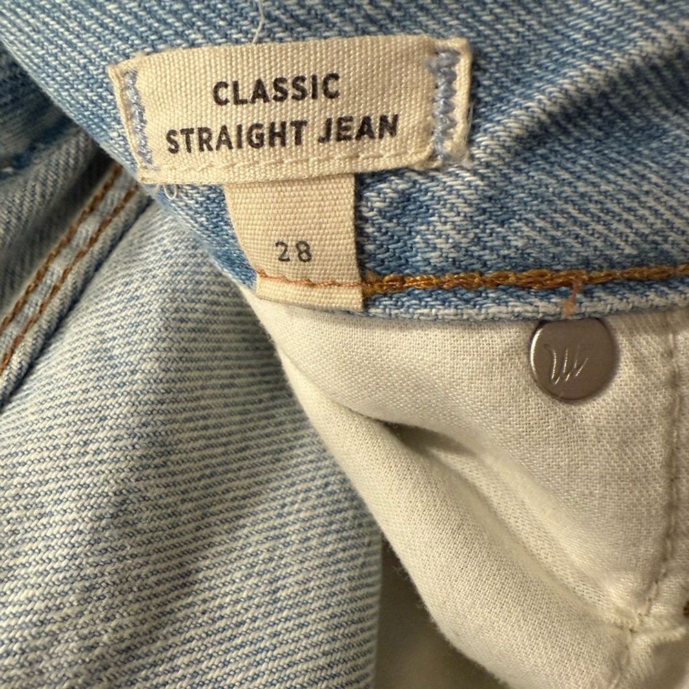 Madewell Classic Straight Leg Jeans Light Wash Size 28 - Picture 5 of 5